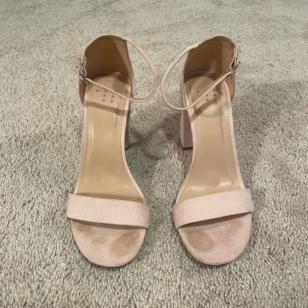 A New Day • Pink Suede Block Heels